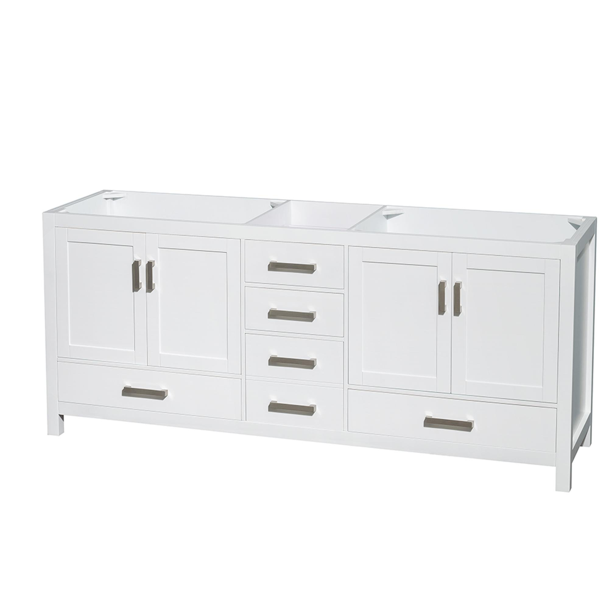 Wyndham Collection Sheffield 79" Freestanding Double Vanity Base Only